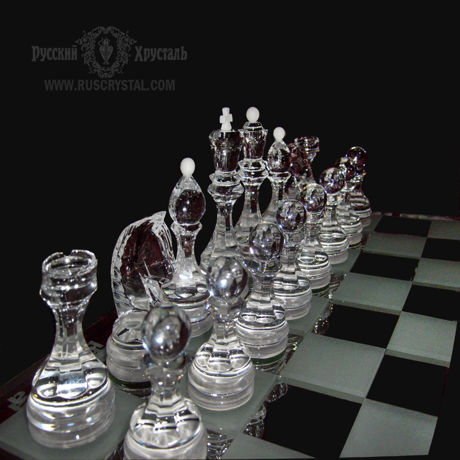 хрустальные шахматы  изготовлены на заказ