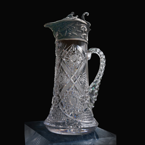 изготовление большой хрустальной чаши для антикварной интерьерной вазы из серебра