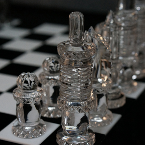 хрустальные шахматы белые фигуры классический прозрачный хрусталь 