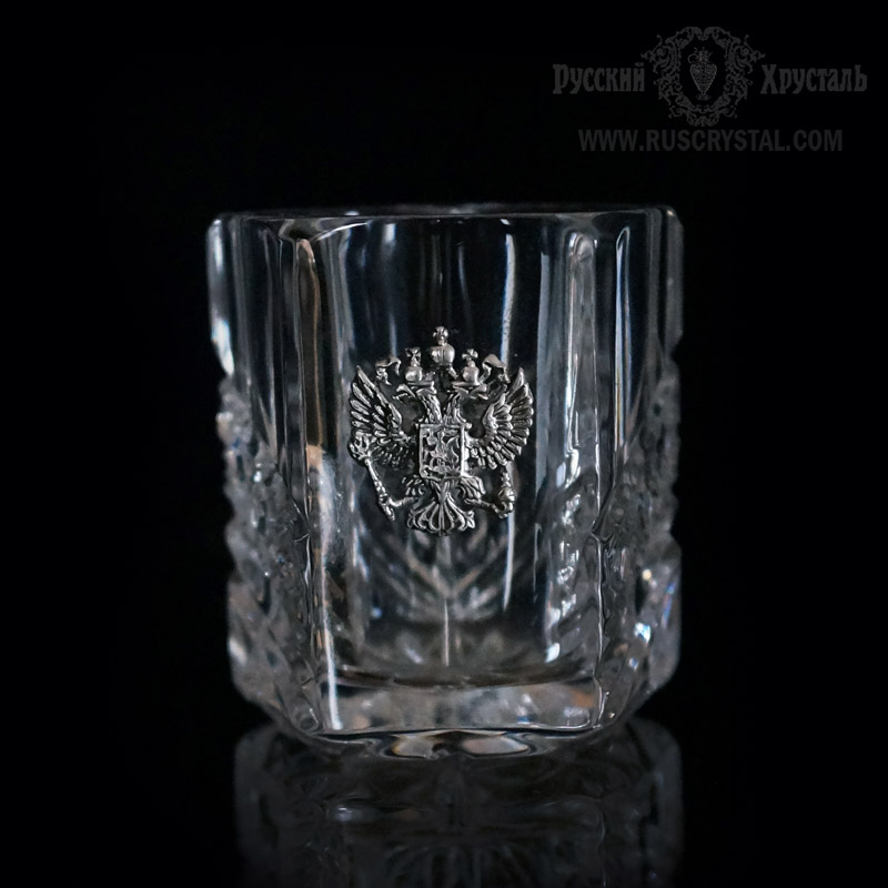 стакан Корабельный из хрусталя и посеребренной бронзы или чистого серебра 925 пробы