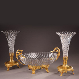 вазы настольные  хрусталь баккара  золоченая бронза франция 19 век