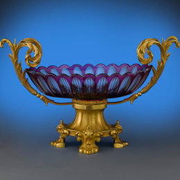 ваза для фруктов хрусталь  накладной цветной баккара  бронза золочение франция  18 век