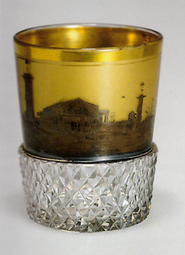 стакан с алмазной шлифованой гранью и росписью 