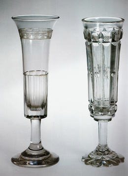 хрустальные бокалы  гранение шлифовка 1820 год Императорский стеклянный завод