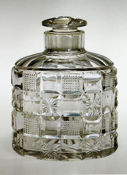 хрустальная чайница с пробкой  1830 год  хрусталь выдувание алмазная грань шлифовка  императорский стеклянный завод