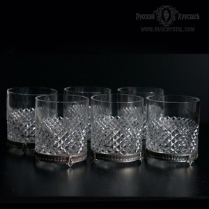 стаканы из хрусталя в серебряной оправе комплект 6 шт