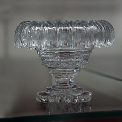 ваза криманка формы кратер хрусталь ручное выдувание алмазная грань Бахметьевский завод