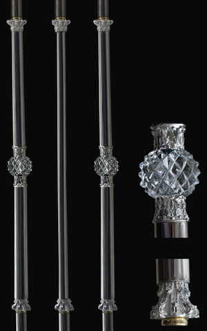 балясины и лестничные ограждения из классического хрусталя литой латуни и бронзы нержавеющей стали  на заказ