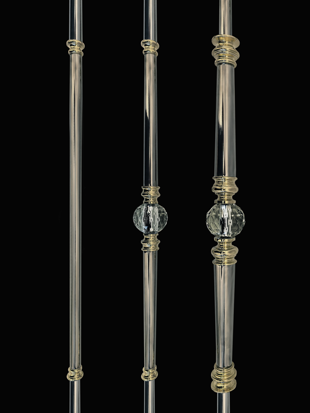 балясины с хрустальными  декоративными шарами 