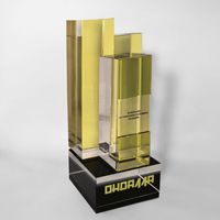 приз из оптического и цветного стекла бариевого хрусталя  заказное изделие по согласованному рисунку