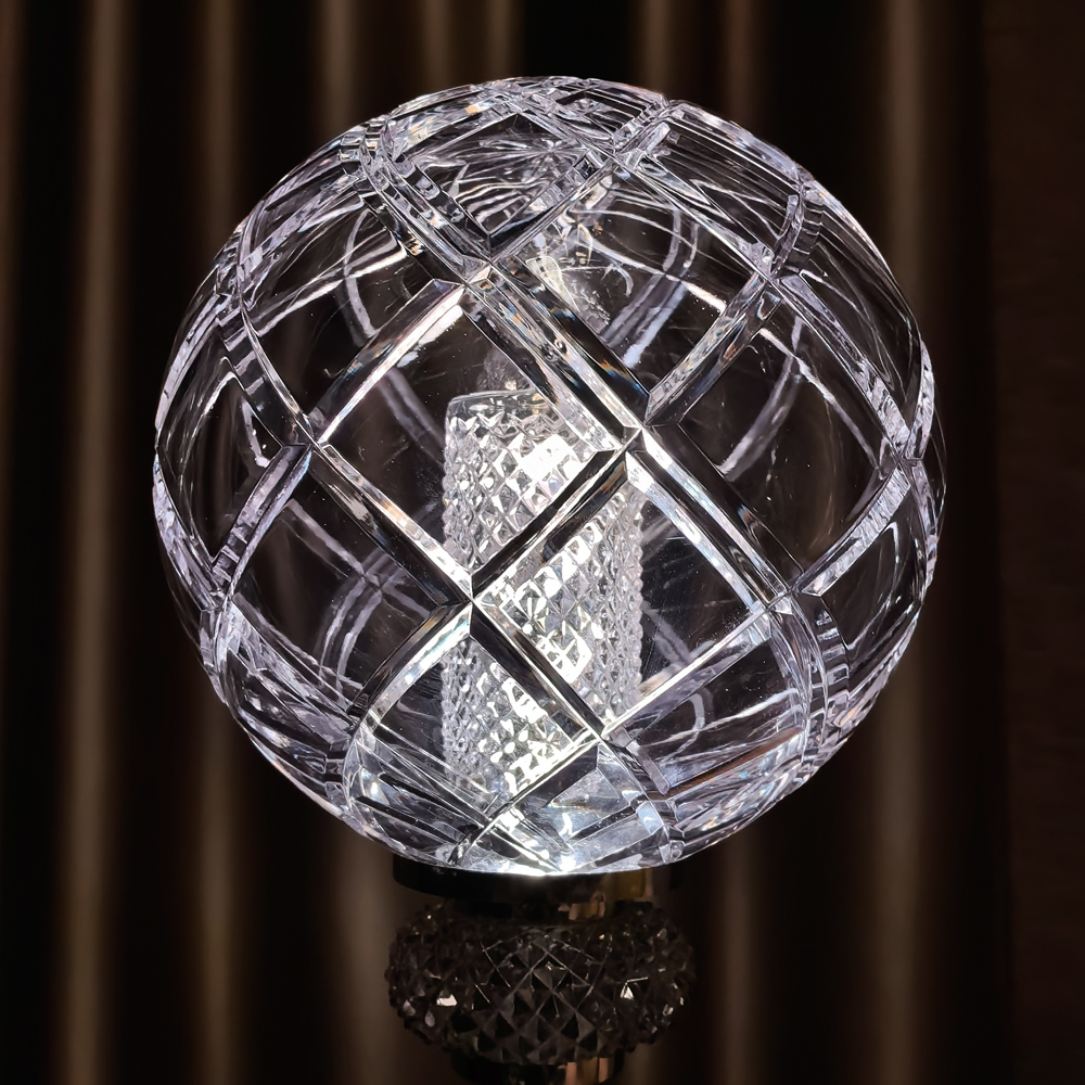 хрустальный шар лестничного столба с  встроенной подсветкой